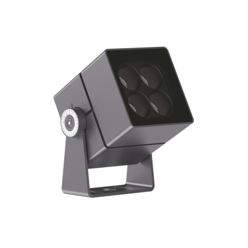 Close-up of the Focus Light – Spot Light EST‑D700409A installed on a modern exterior facade.