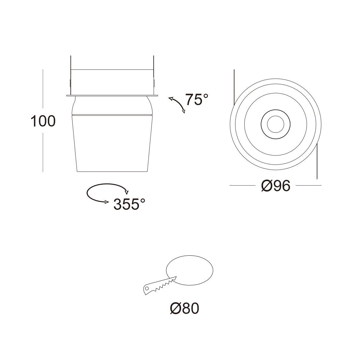 Close-up view of LED Surface Pendant Light FS3043A-07 in a modern interior setting."