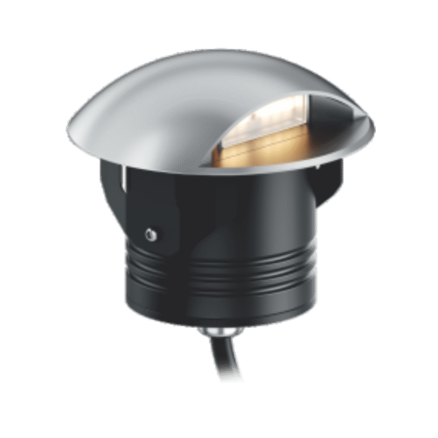 Close-up of the EST-SIG1000107 Outdoor Inground LED Light installed along a modern driveway.