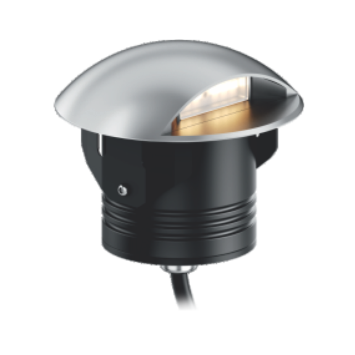 Close-up of the EST-SIG1000107 Outdoor Inground LED Light installed along a modern driveway.