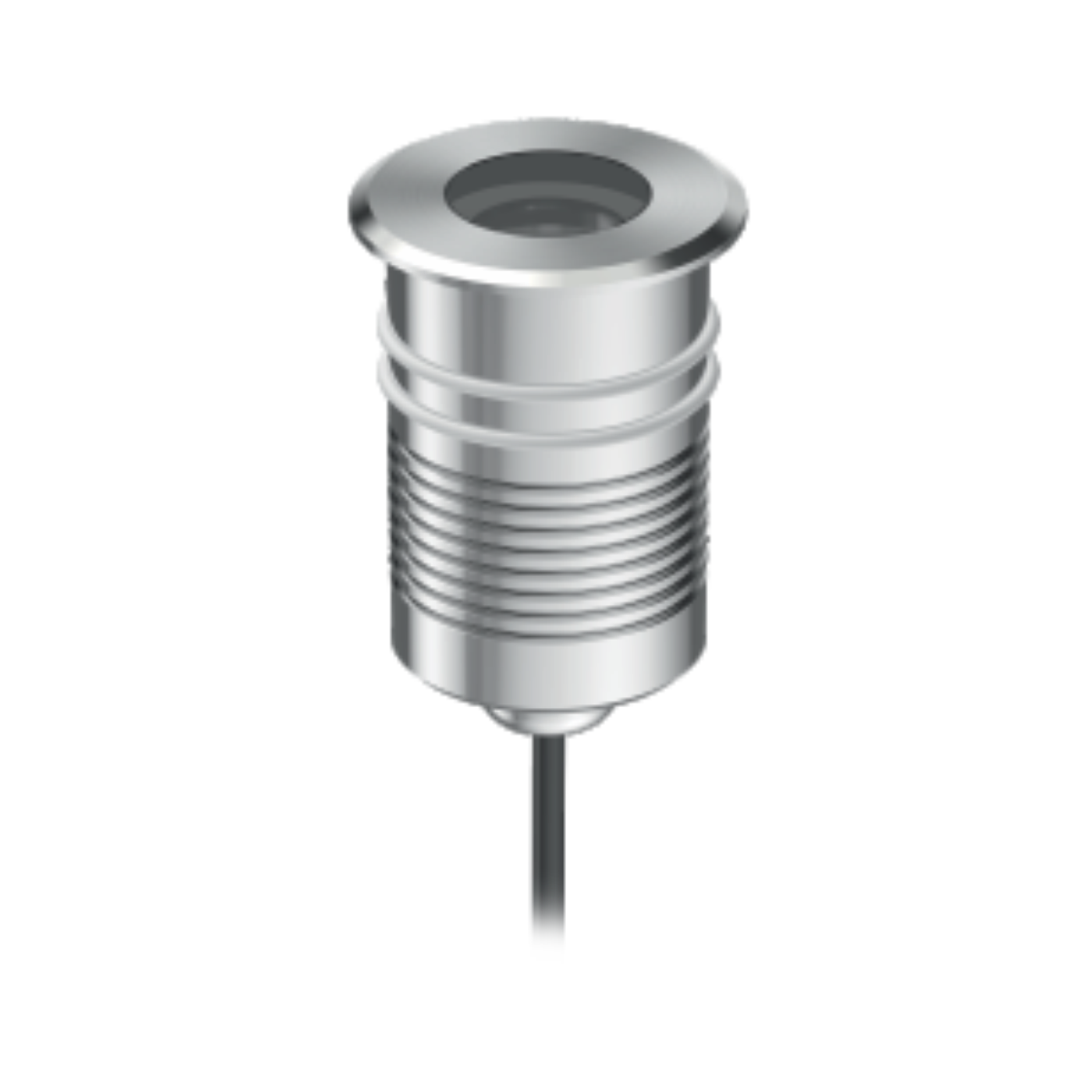 Close-up of the EST-UW380101B Recessed Underwater LED Light installed in a modern swimming pool.