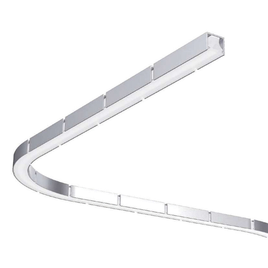 RHEALP234-C aluminum LED profile lighting installed in a modern curved hallway