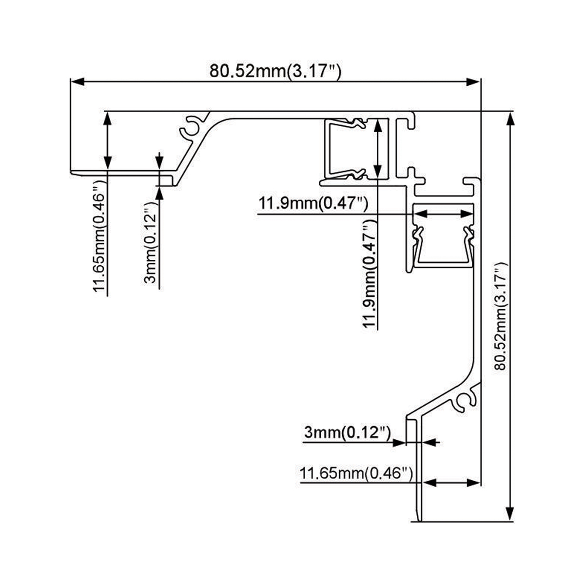 Ceiling Cornice Profile Lighting RHEALP245 - Image 2