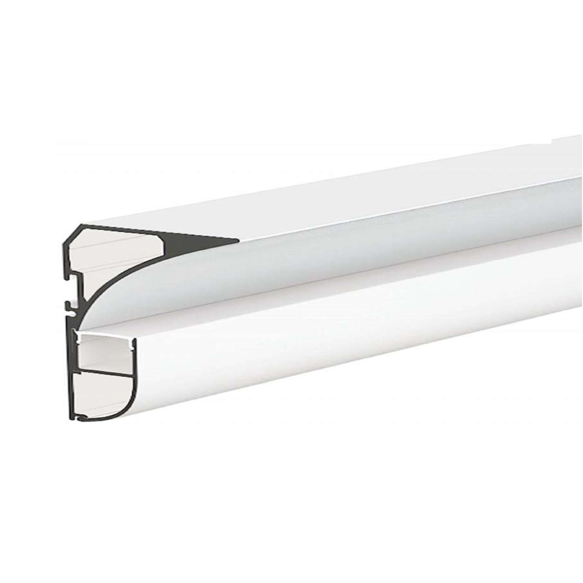 RLL-047-AP6037 Ceiling Cornice Profile dimensions – a 60.2mm x 36.6mm aluminium LED profile for wall and ceiling-mounted applications.