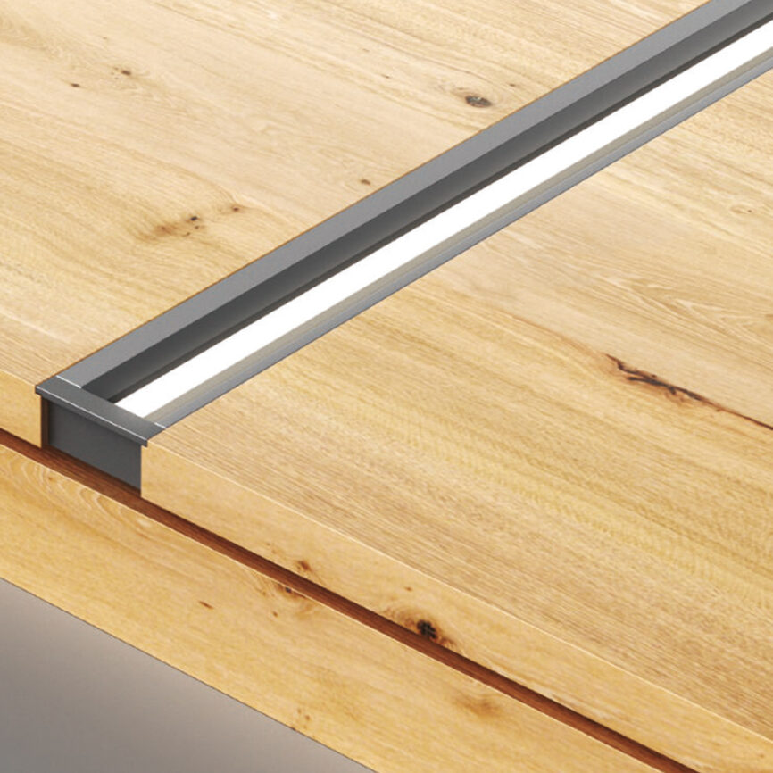 RLL-FL2109 LED profile light installed in a modern cabinet.