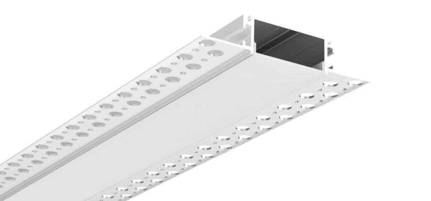 RHEALP081-R LED aluminium profile installed in ceilings for flush linear lighting.