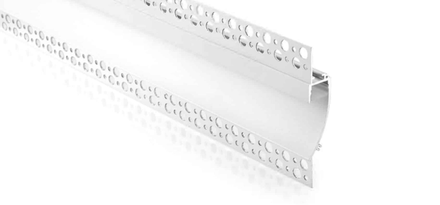 RHEALP082 LED aluminium profile installed in drywall.