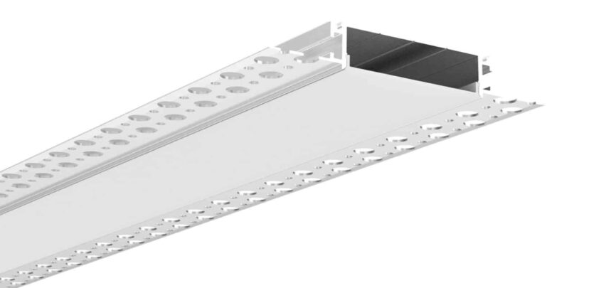 RHEALP083-R LED aluminium profile installed in drywall linear lighting.