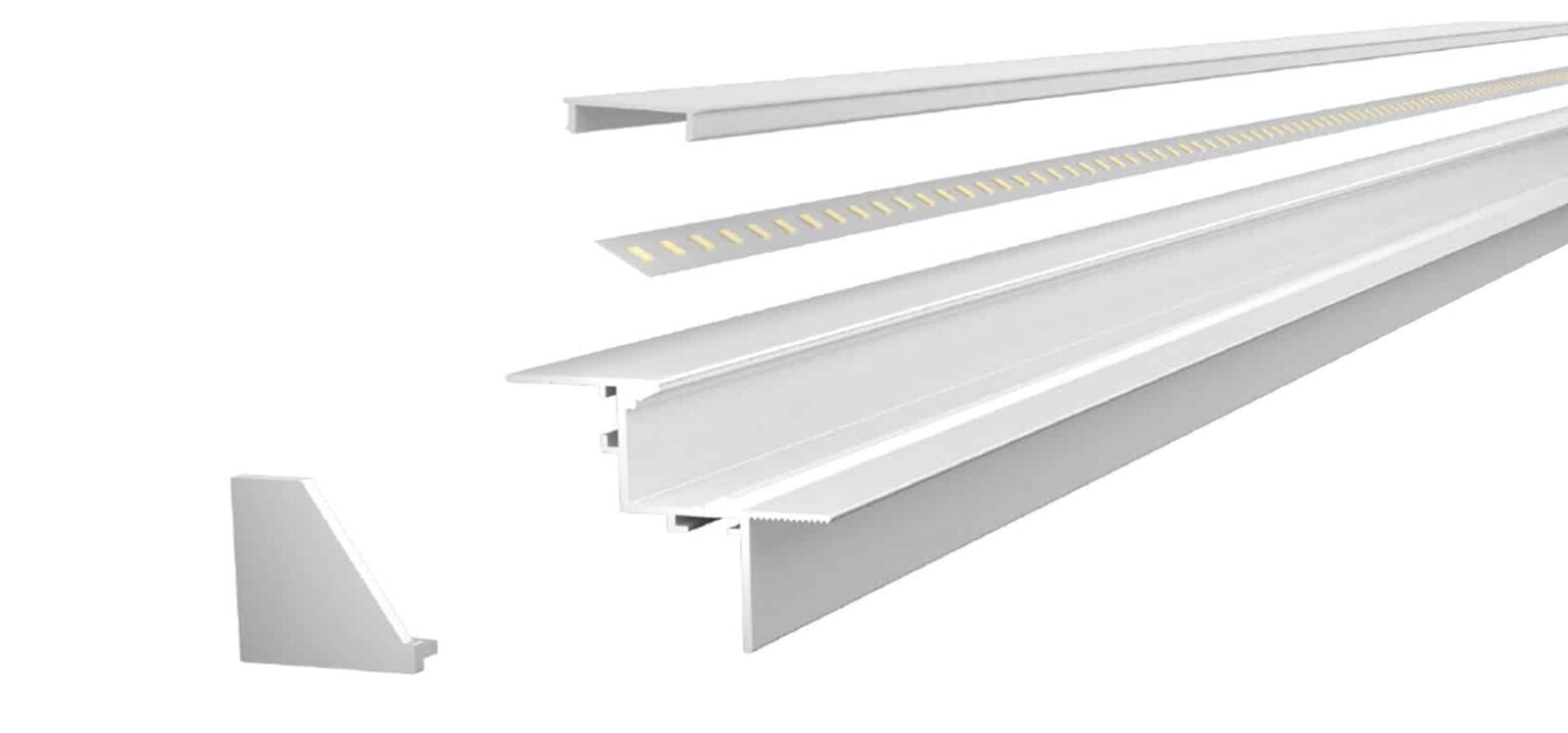 RHEALED4550 aluminium LED profile in silver finish.