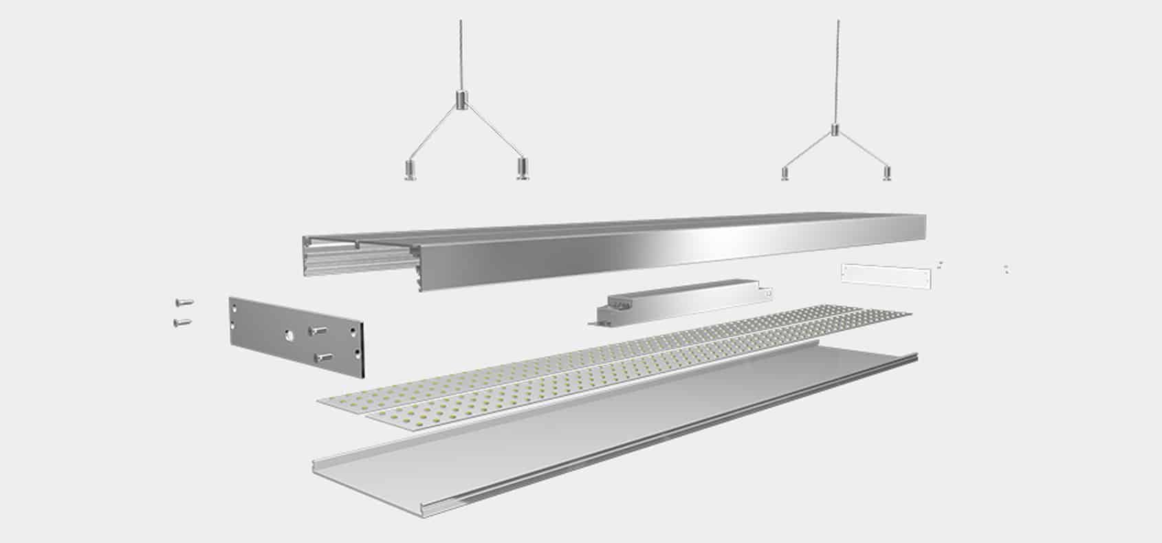 RHEALS15032S curved LED arc profile lighting installed in a modern interior