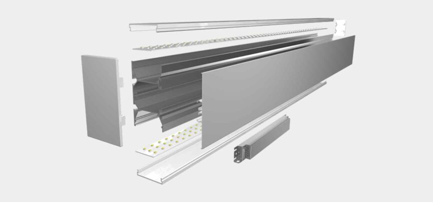 RHEALS5186S Smart Arc curved LED profile in luxury interior