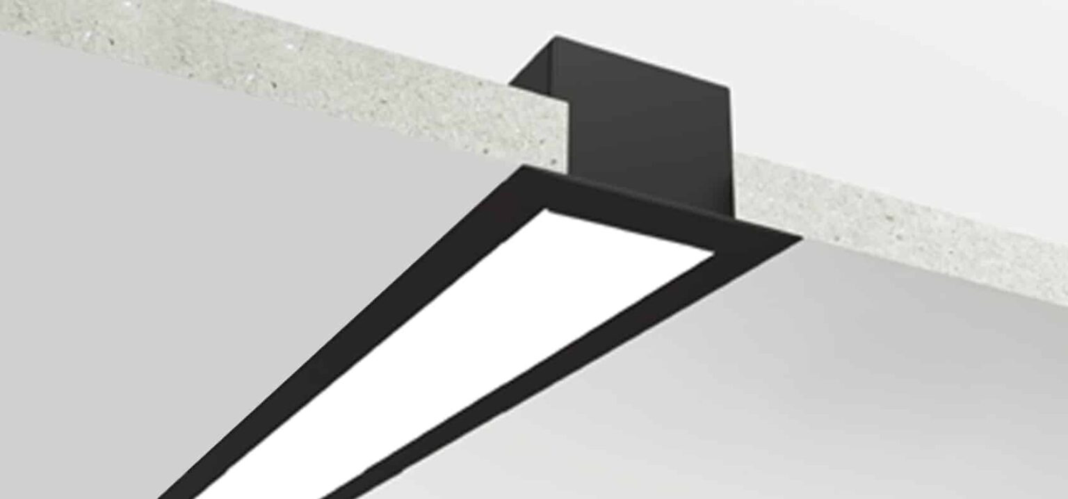 Close-up of Smart Arc Light RHEALS6260S aluminium LED profile installed in a modern kitchen cove