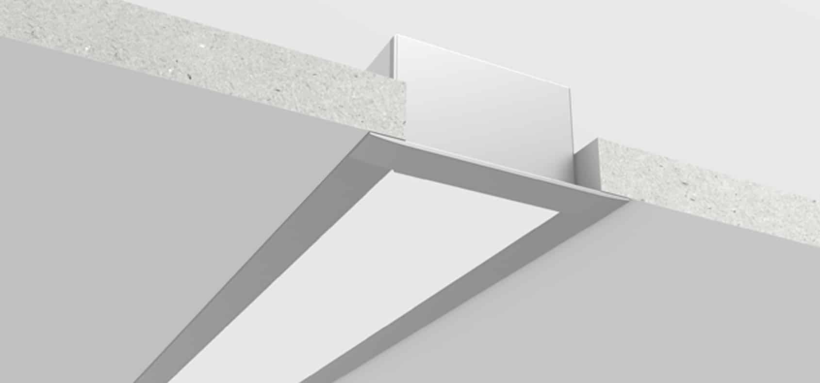 Curved RHEALS7236S smart arc LED lighting profile in silver, installed in modern home interior