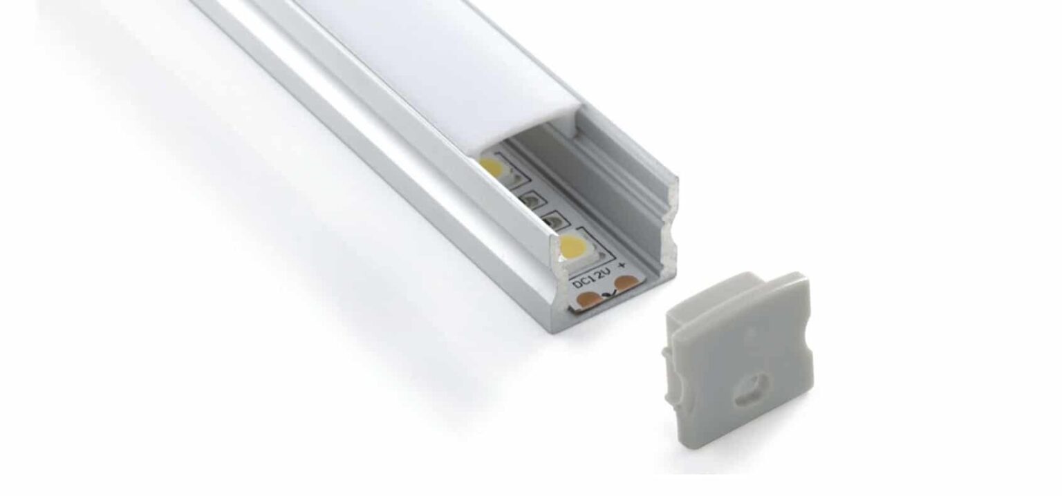 RHEALP002-R slim aluminum LED profile with opal diffuser and anodised finish.