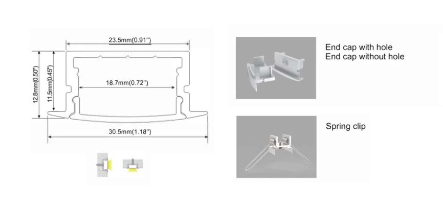 RHEALP013-R aluminium LED profile installed in ambient cove ceiling-light