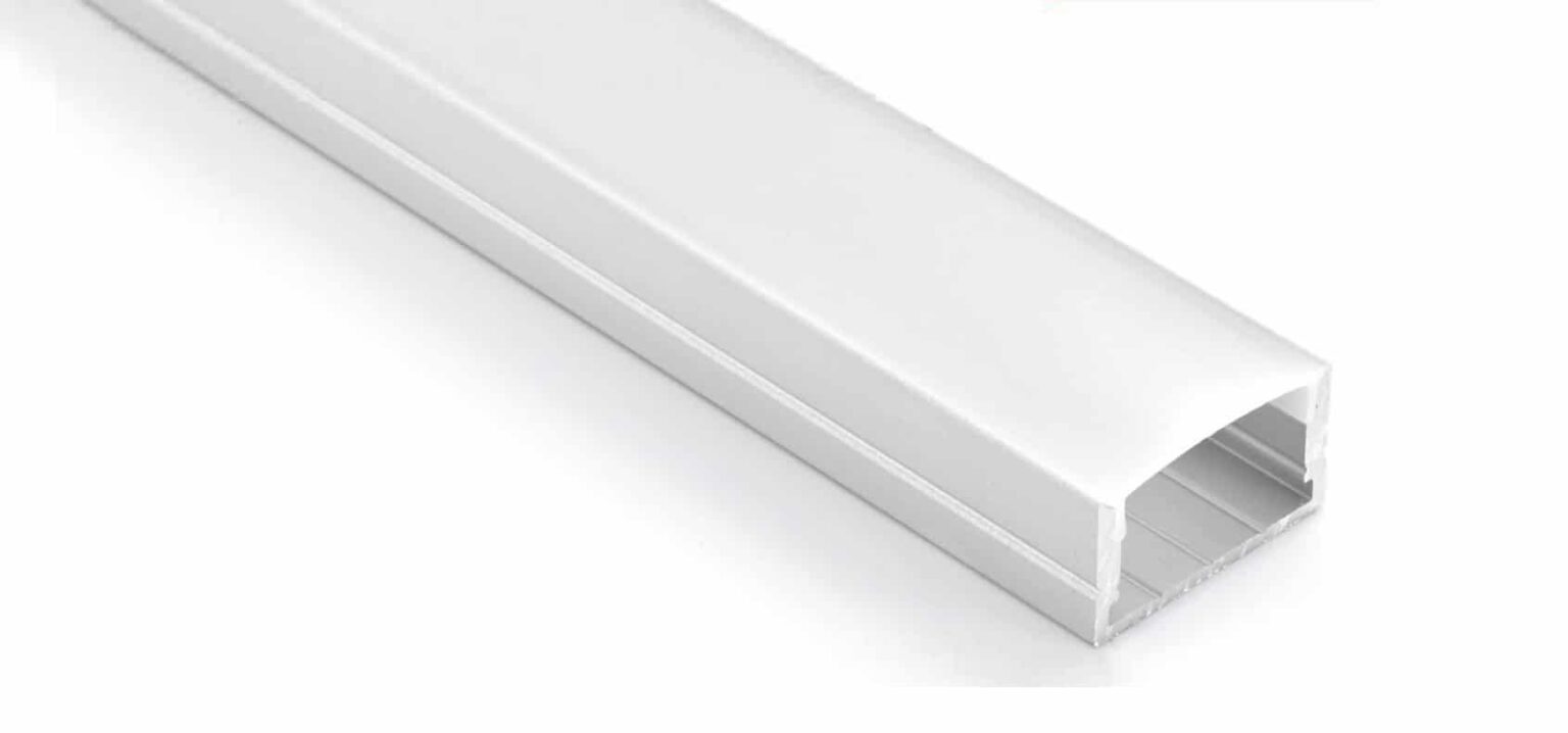 RHEALP014-R LED aluminium lighting profile 23.5×12.8 mm with diffuser options.