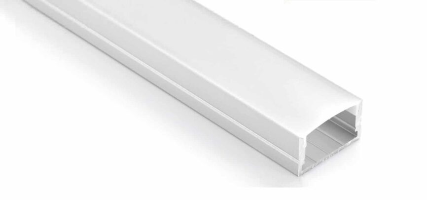 RHEALP014-R LED aluminium lighting profile 23.5×12.8 mm with diffuser options.