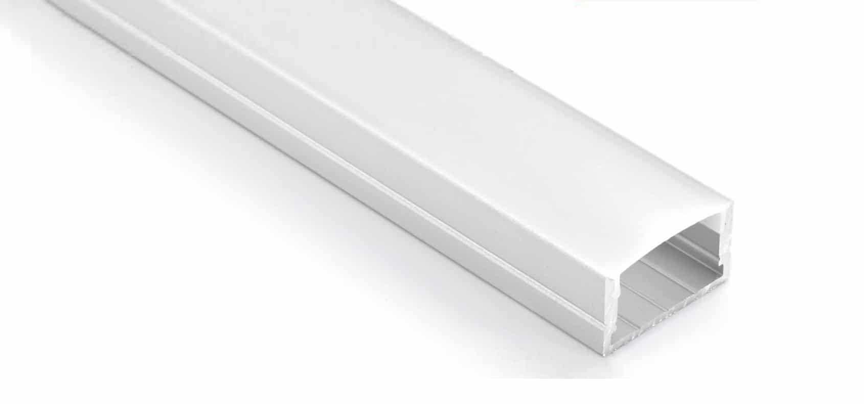 RHEALP014-R LED aluminium lighting profile 23.5×12.8 mm with diffuser options.