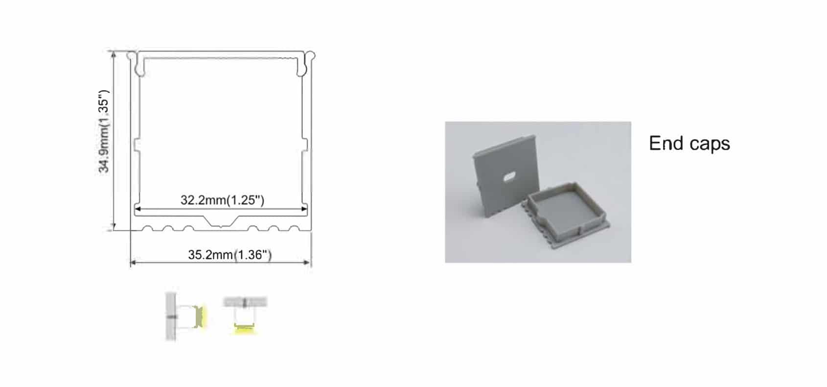 RHEALP018 aluminium LED profile installed in modern ceiling recess giving continuous linear lighting.