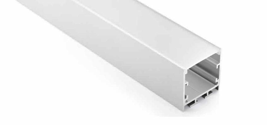RHEALP018-R3 aluminium LED profile lighting 35×35mm with opal matte diffuser installed in interior.