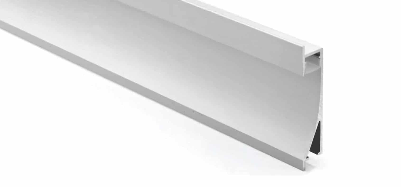 RHEALP023-R2 aluminium linear LED profile, 14×58mm, PC diffuser, anodized/white/black finish.