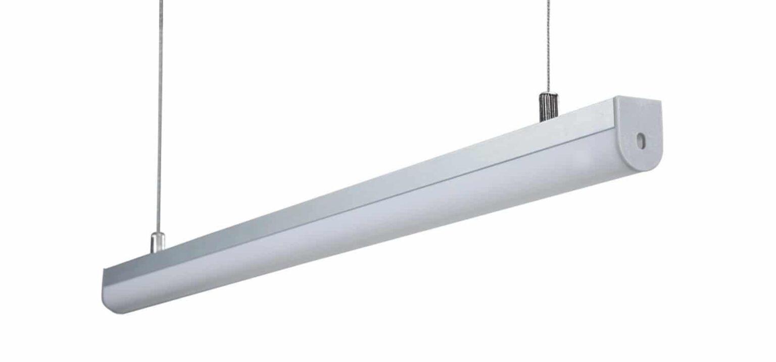 RHEALP027 aluminium LED profile extruded lighting track with opal diffuser.