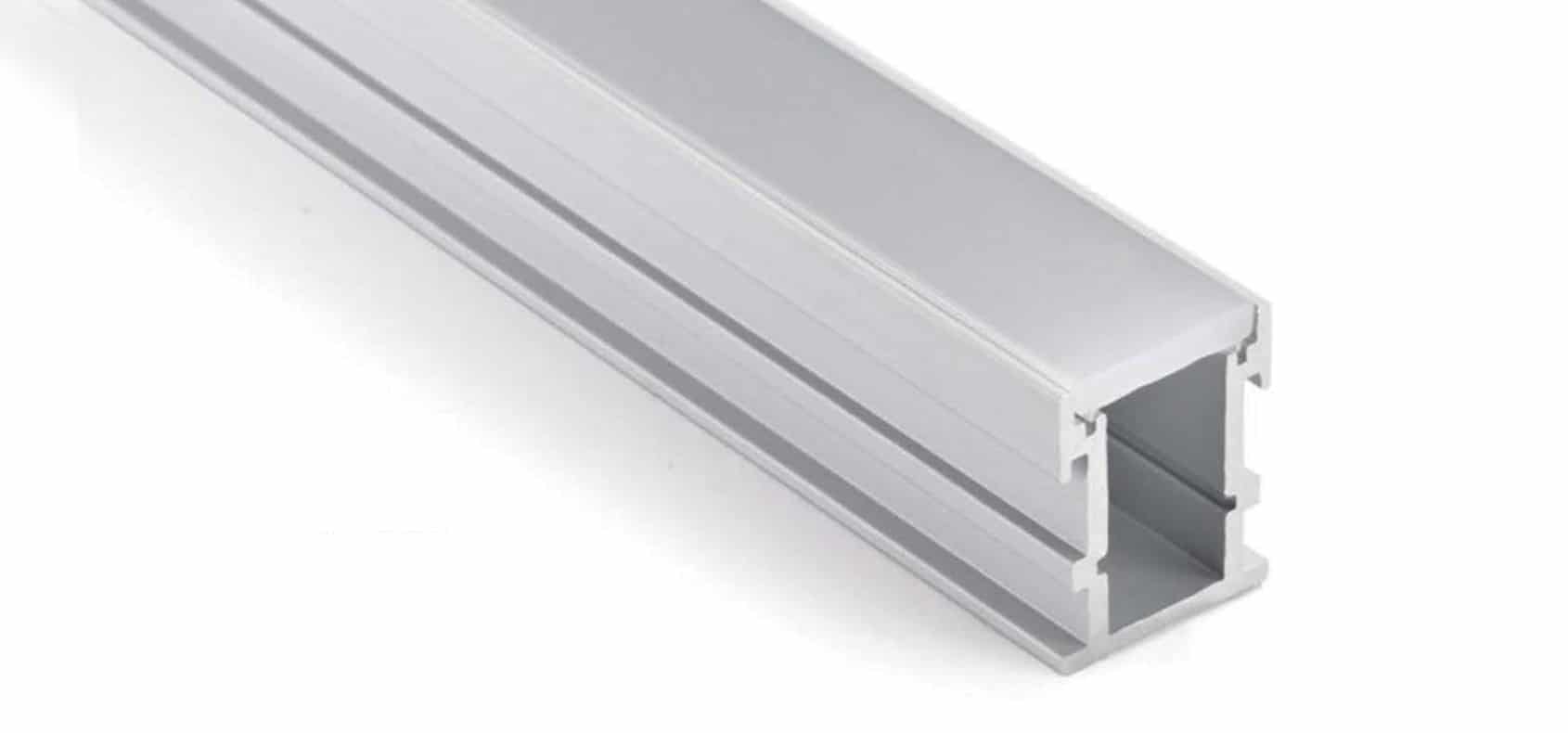 RHEALP034 aluminium LED profile channel with diffuser in anodised finish Or for variant: RHEALP034 LED profile in black finish with end cap.