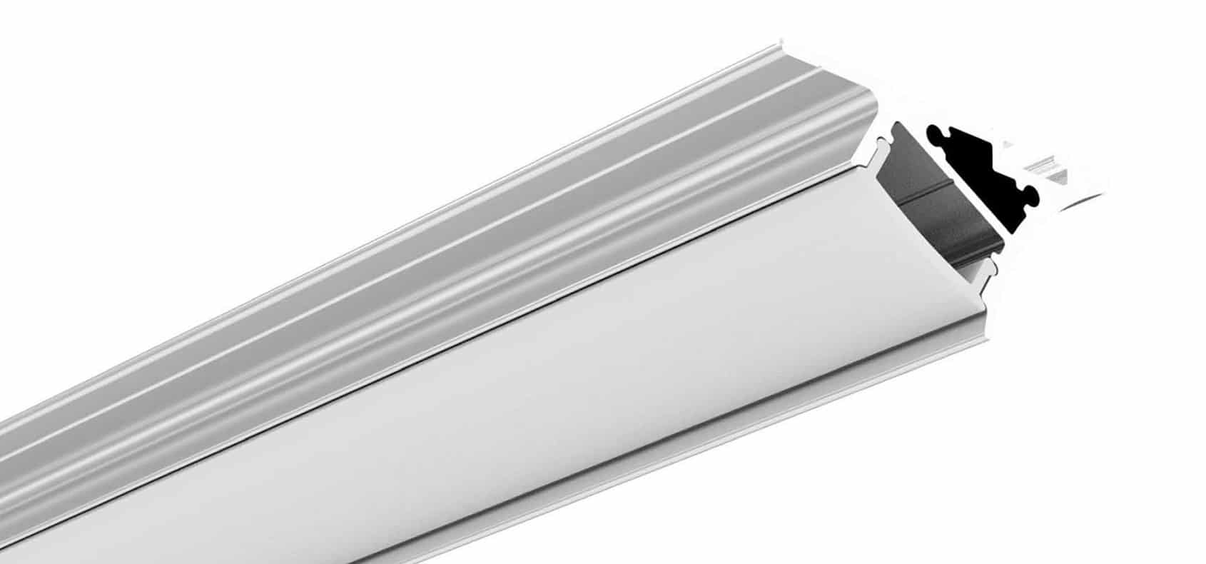 RHEALP099 LED aluminum profile 36.1×18.5 mm with diffuser installed