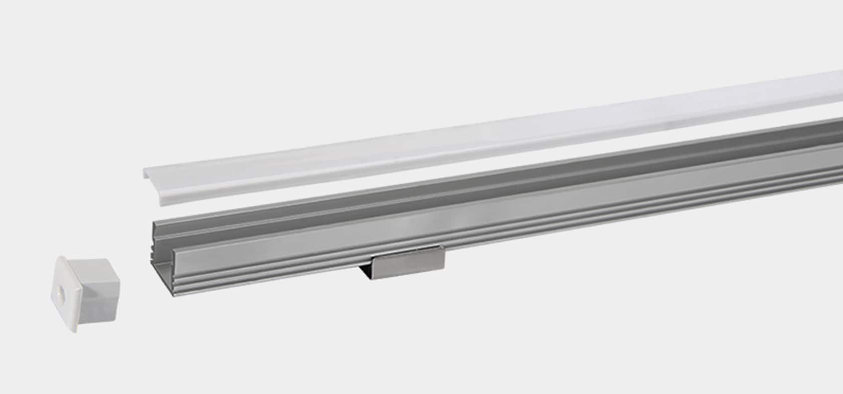 RHEALP1612 slim LED profile extrusion with diffuser.