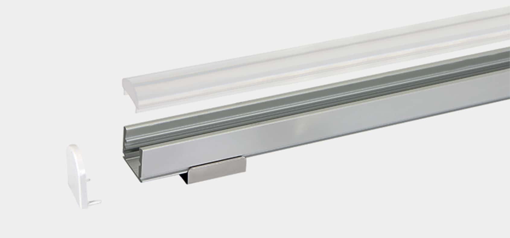 RHEALP1612-H slim LED linear profile light in aluminium.