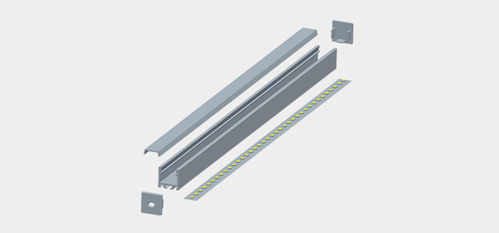 RHEALP1615 LED linear profile installed in ceiling cove.