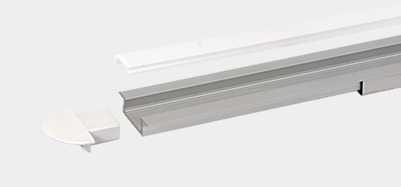 RHEA RHEALP2206D aluminium LED profile channel installed in ceiling cove.