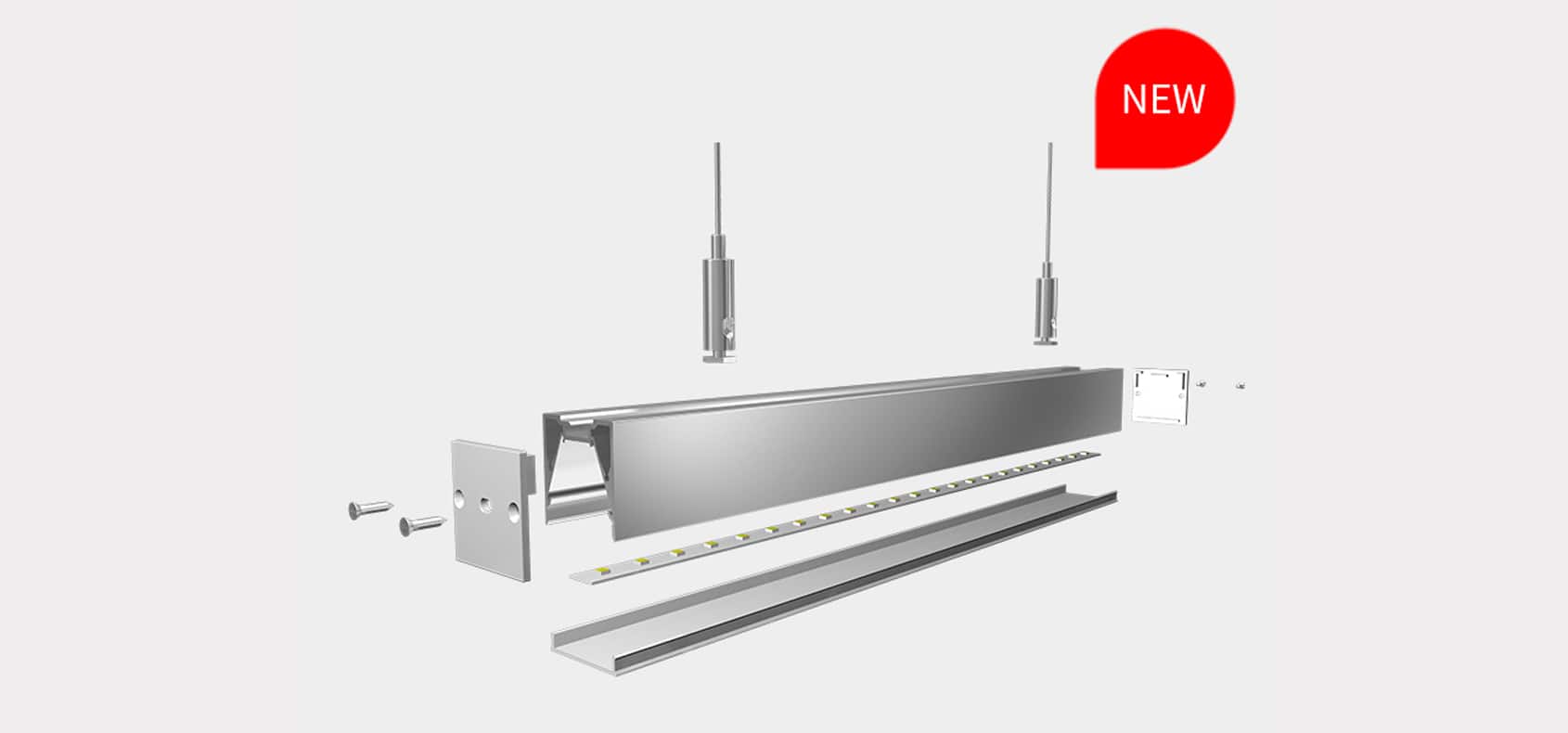 RHEALP3030D Surface-Mounted LED Linear Profile Light.