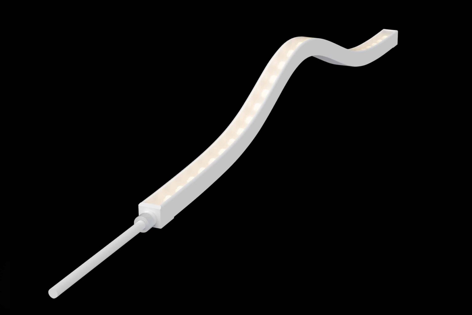 Flexi Wall Washer RLLFWTB1614 waterproof flexible LED strip angled on curved wall