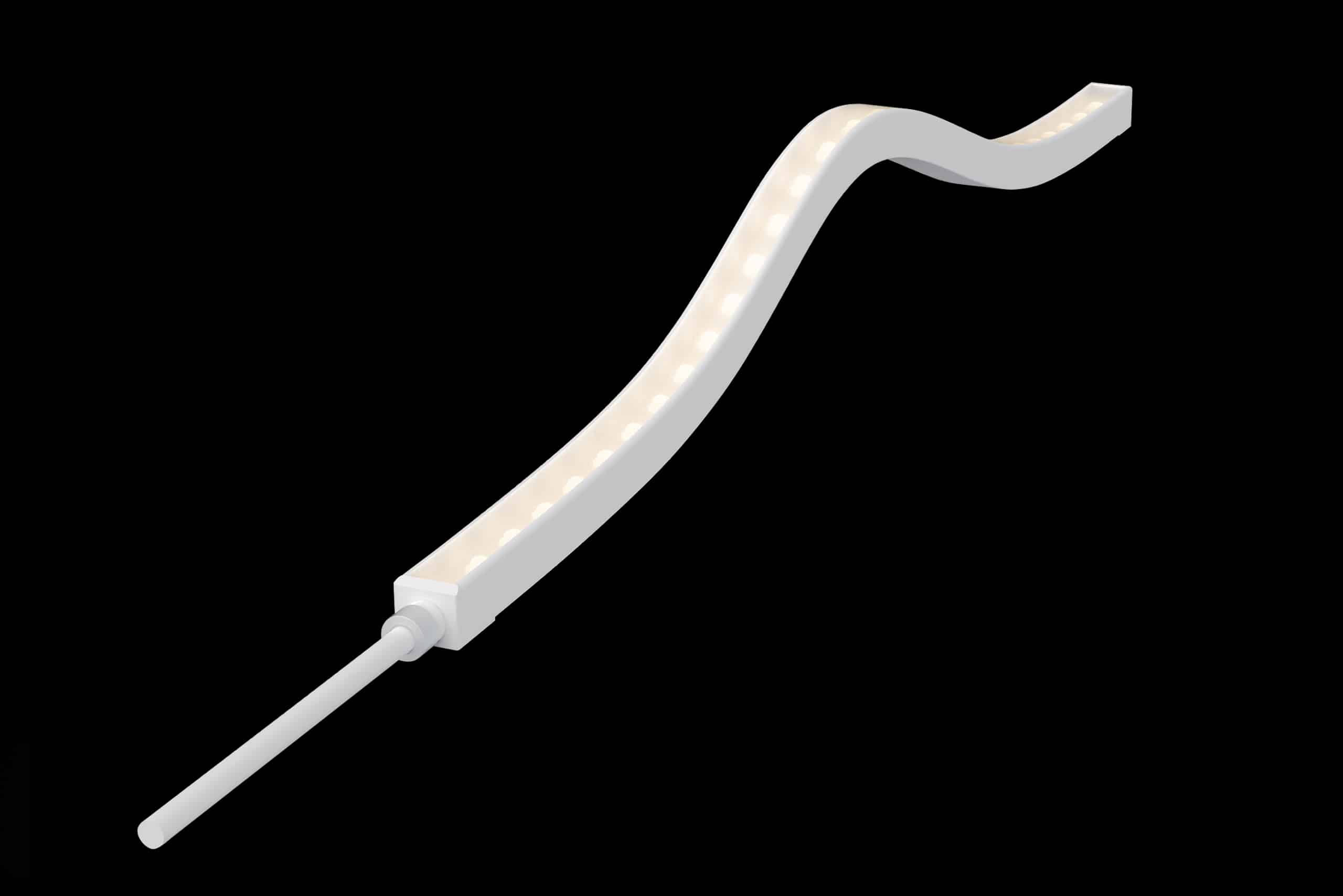 Flexi Wall Washer RLLFWTB1614 waterproof flexible LED strip angled on curved wall