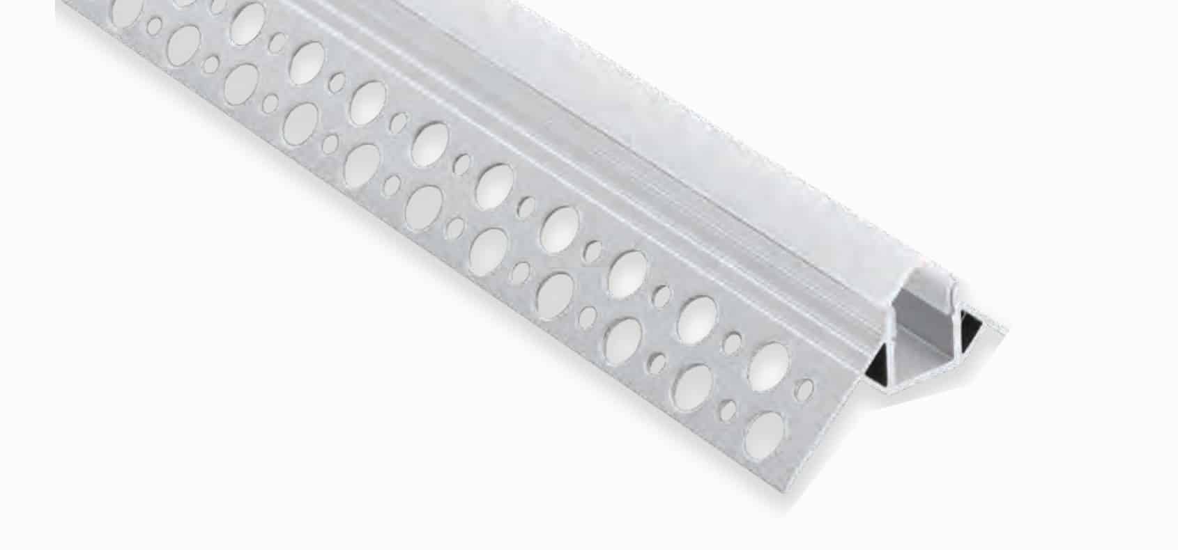 RHEALP070-V linear LED aluminum profile installed in drywall.