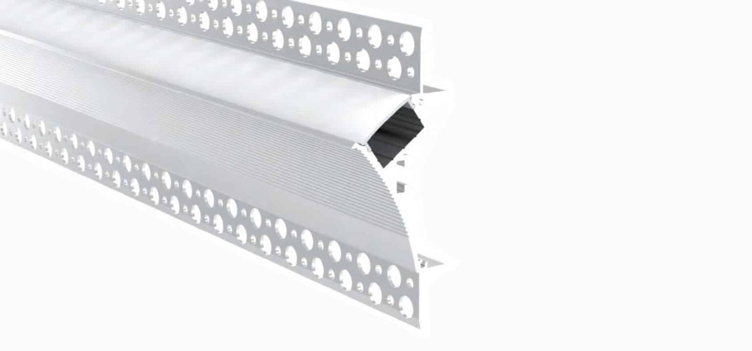 RHEALP128 aluminum LED profile extrusion with diffuser.