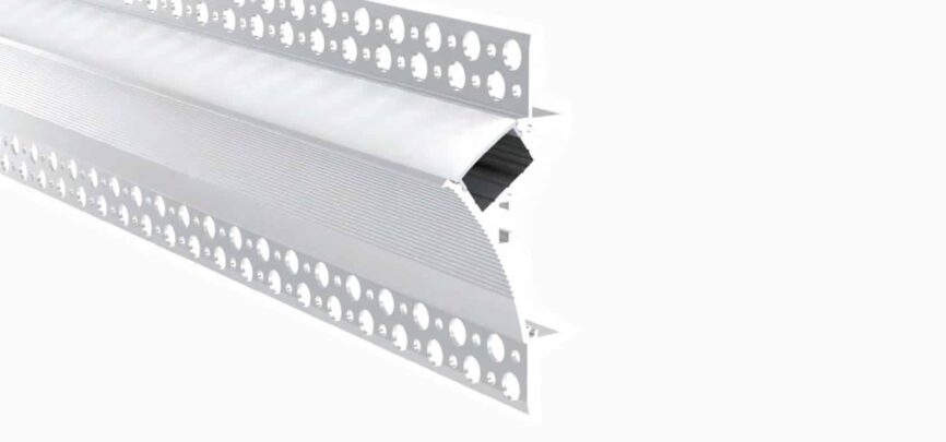 RHEALP128 aluminum LED profile extrusion with diffuser.