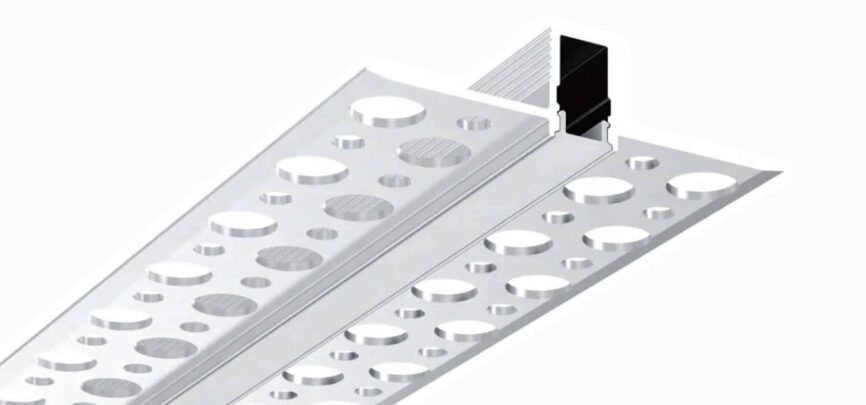 RHEALP129 LED aluminum profile 47.8×12 mm recessed linear lighting.