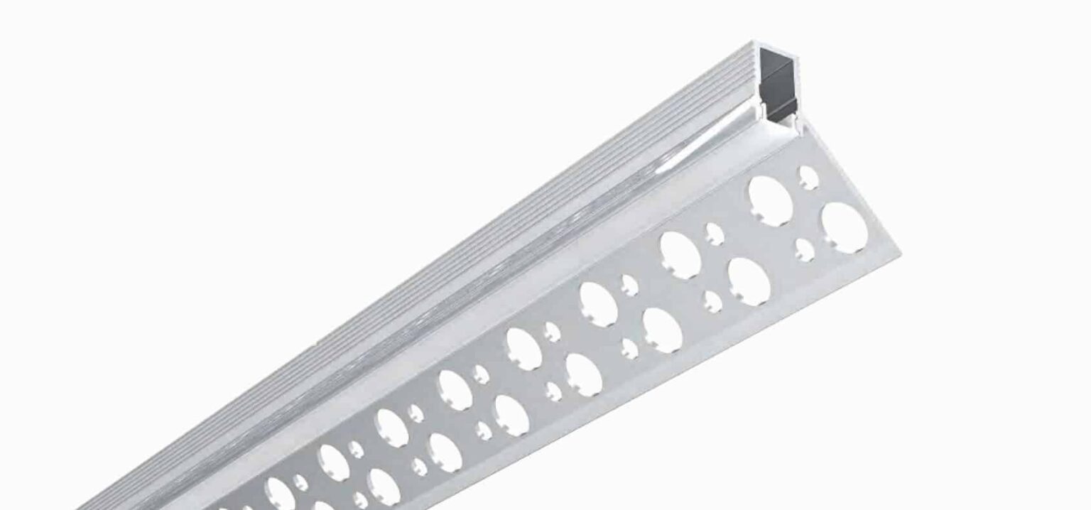 RHEALP129-I slim aluminum LED profile extrusion in brushed finish.