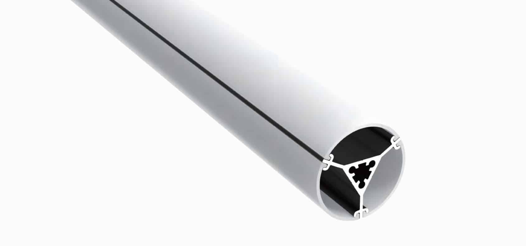 Detailed dimensions of RHEAT36 Ceiling Suspended Profile Light – a 36mm diameter aluminium LED profile designed for suspended lighting applications.