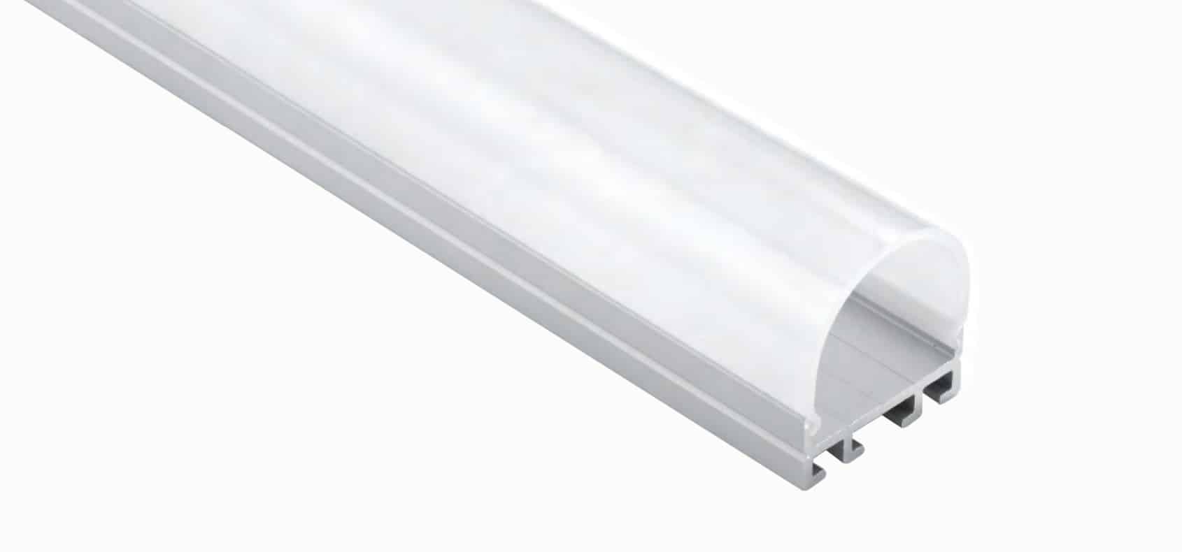 RHEALP111-R slim LED aluminum profile 25.4×28 mm in white finish with diffuser.