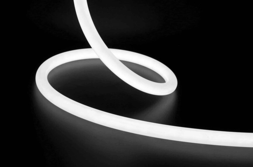 Neon Flex 360° RLLNFR25 silicone LED neon strip installed in architectural cove lighting