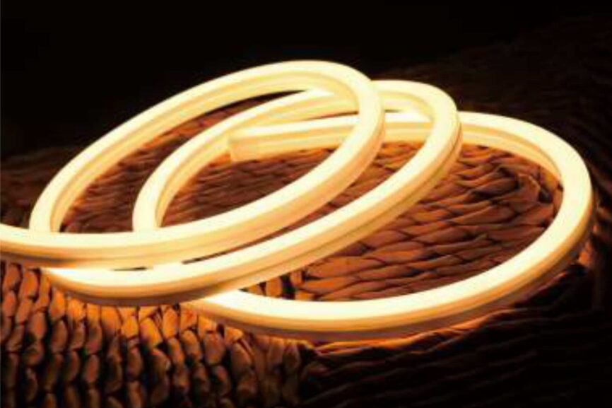 Neon Flex Swimming Pool Light RLLNFSB1010 installed on curved pool edge