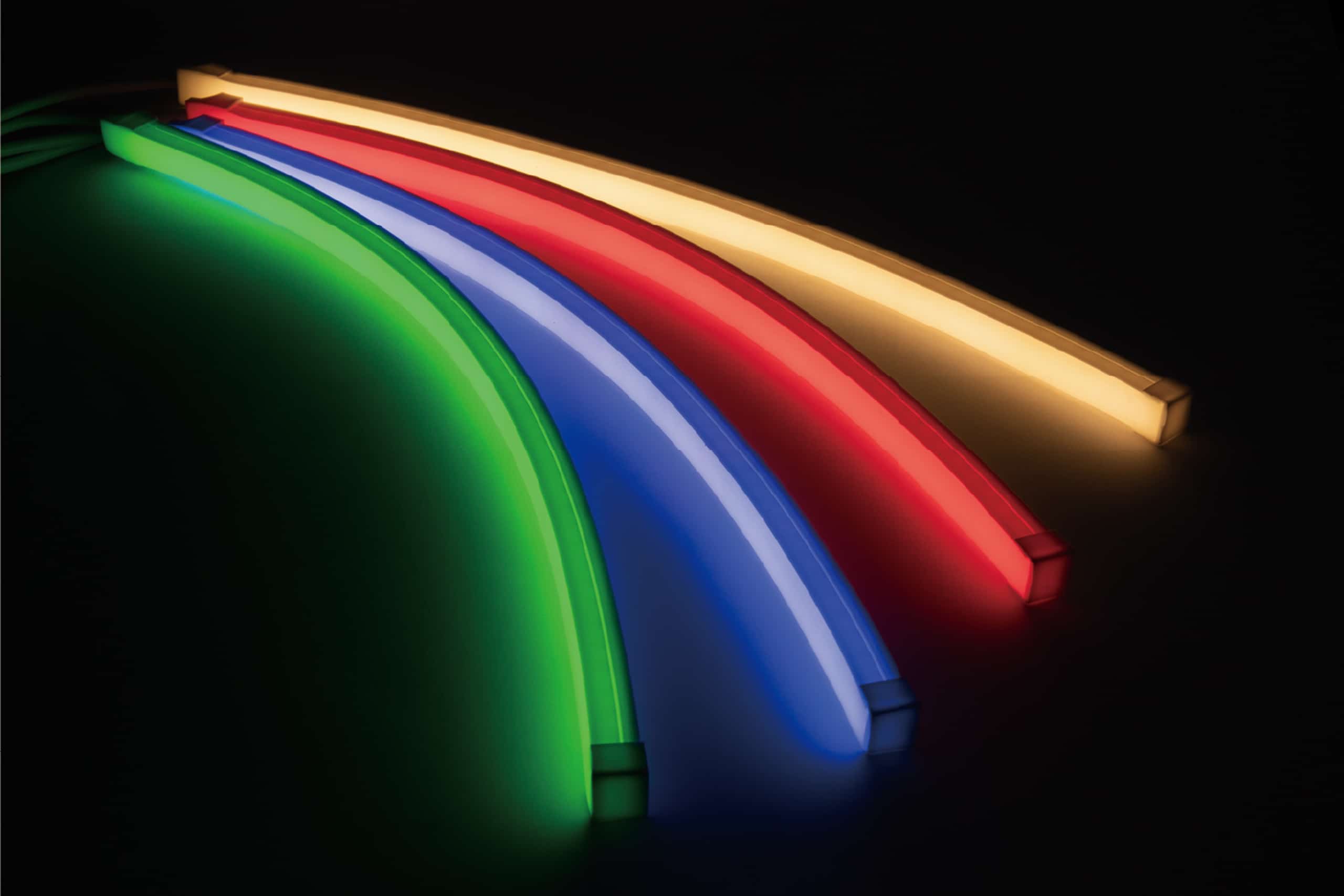 RLLNFTB1615 Neon Flex top‑bend swimming pool LED light, DMX512 SPI pixel‑addressable