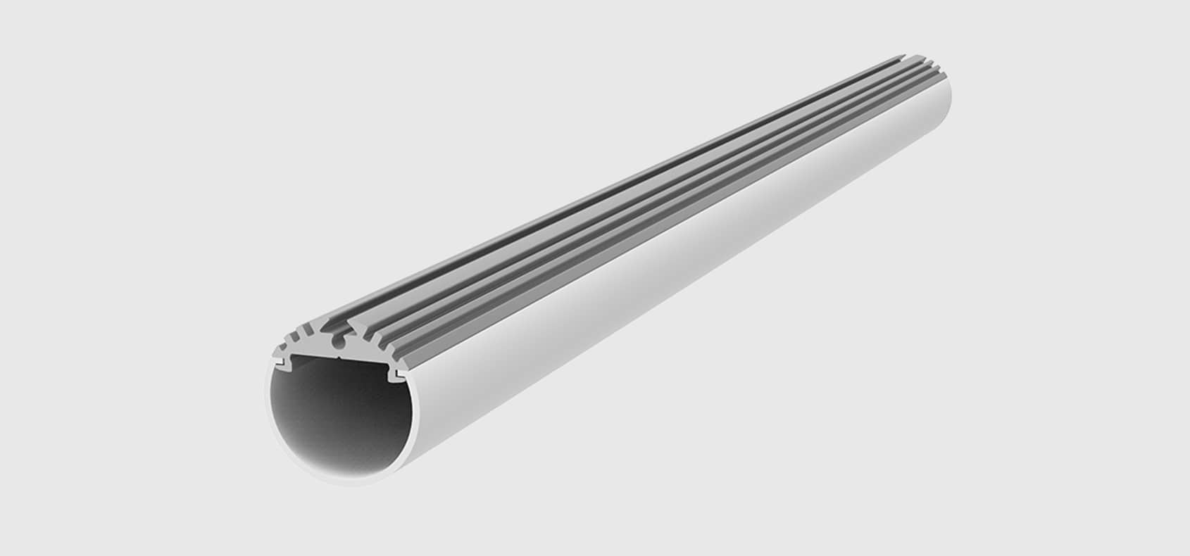 RHEALO2020 LED profile tube with transparent diffuser in silver finish