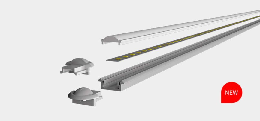 RHEALP1607-B aluminium LED profile light installed in interior ceiling recess