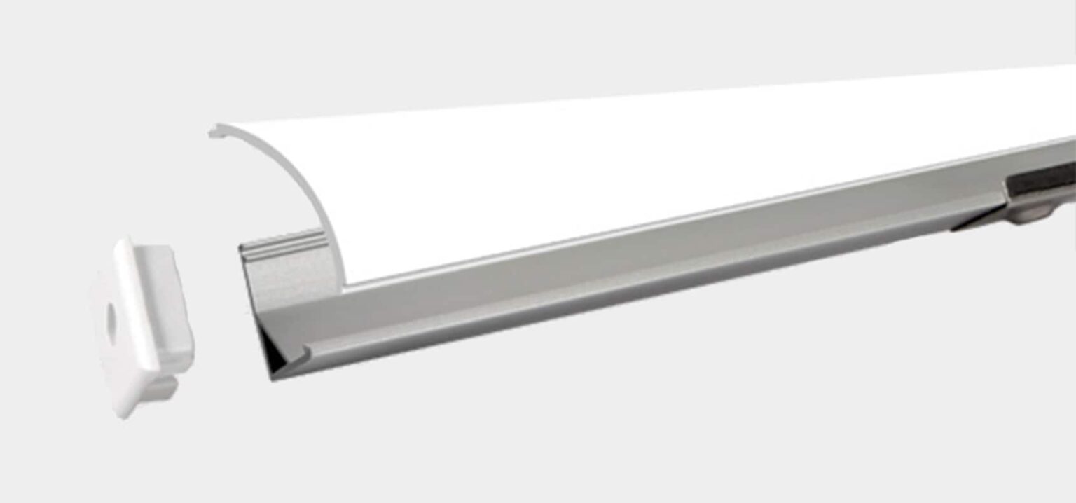 RHEALP1616 linear LED profile extrusion with frosted diffuser.