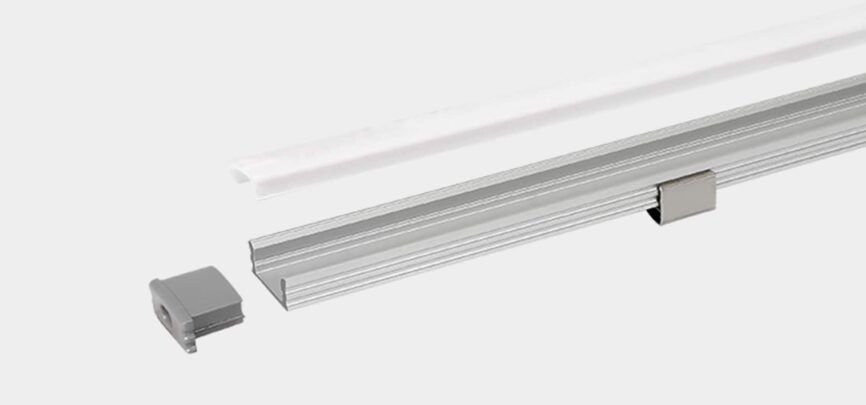 RHEALP1707 recessed LED profile in ceiling reveal.