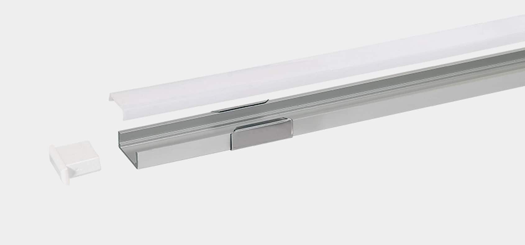 RHEALP1707-B linear LED profile extrusion with diffuser.